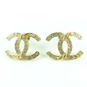 Chanel Cc Logo Earrings Metal Gold-Tone #250121C95B